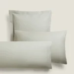 ست دو تایی روبالشی کتان برند زارا - طوسی