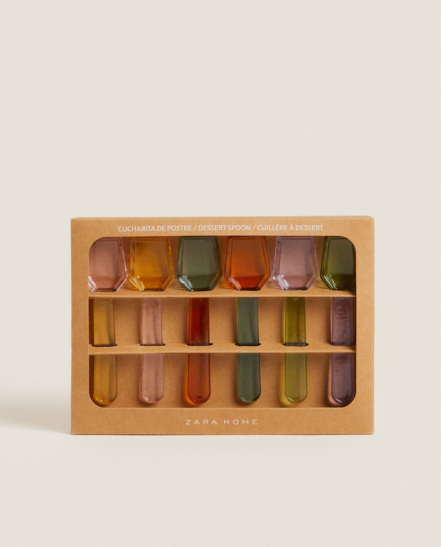 قاشق بستنی خوری 6 عددی - Zara Home Borosilicate - چند رنگ قاشق شیشه