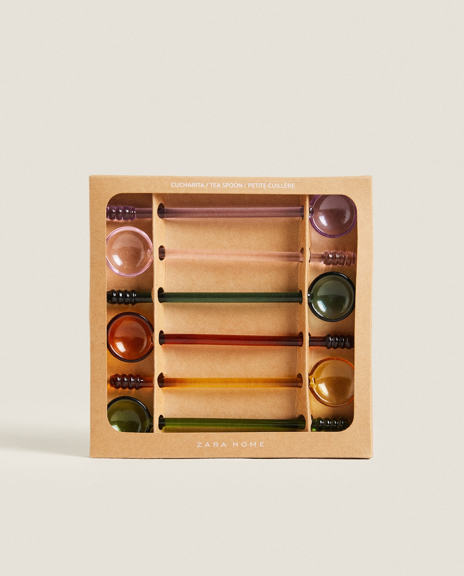 قاشق شیشه 6 عددی - Zara Home Borosilicate - چند رنگ قاشق شیشه 6 عددی - Zara Home Borosilicate - چند رنگ